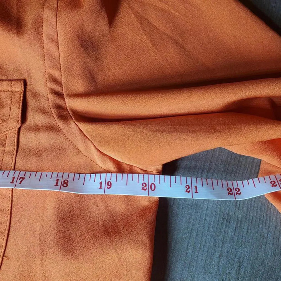 Chaps Orange 2 Pocket Buttondown Women's Blouse Size Medium NWOT - Picture 9 of 15